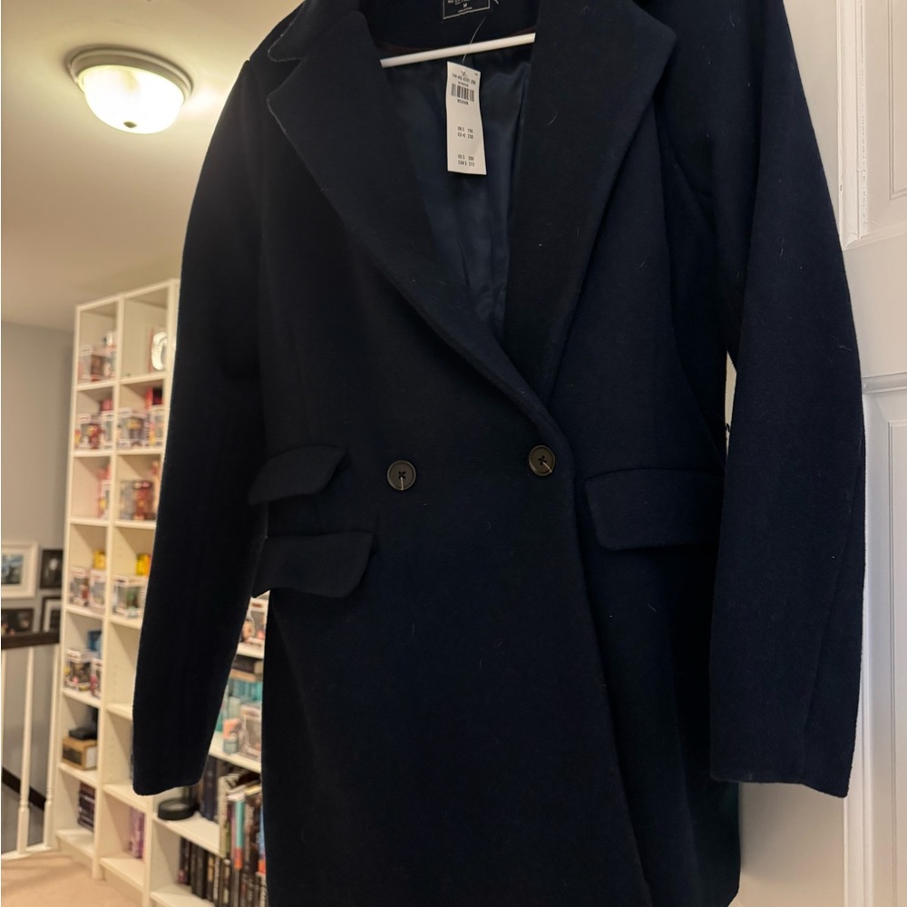 Abercrombie & Fitch Navy Double-Breasted Blazer